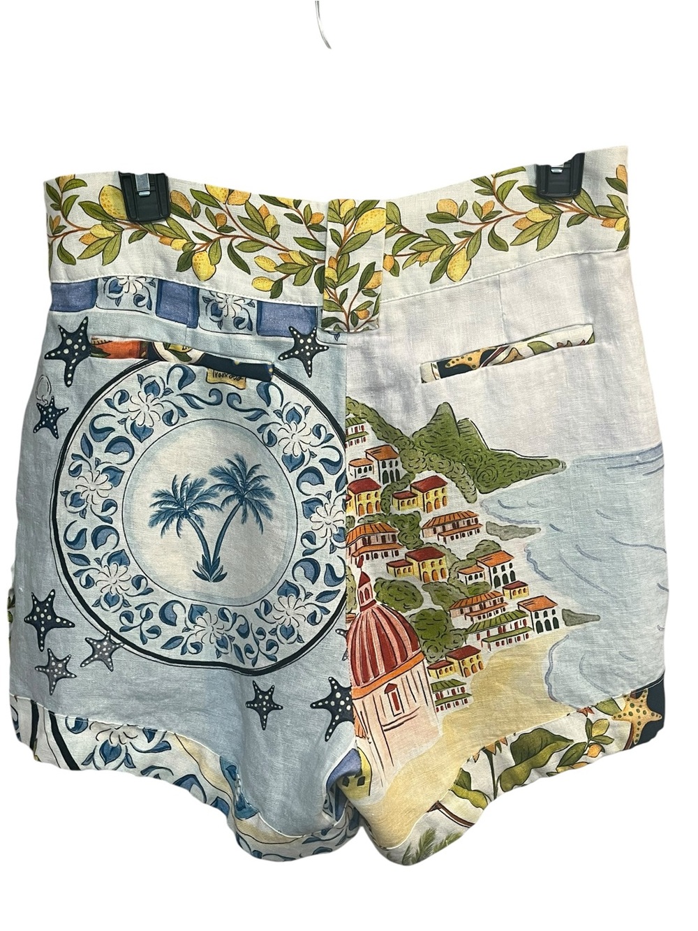 Farm Rio “Latin Trip Scarves” High Waisted Pleated 100% Linen Shorts - Medium - Picture 6 of 9